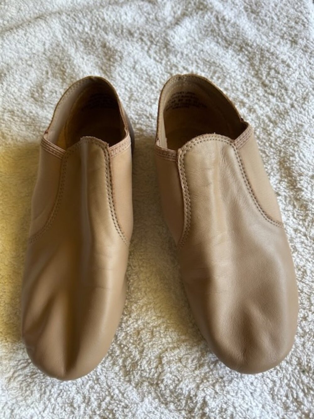 Women's Capezio Tan Leather Jazz Dance Shoes Size 10.5 New